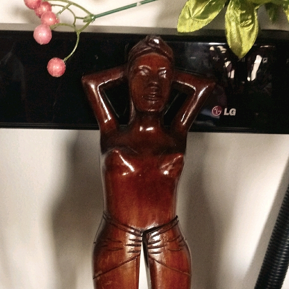 Vintage Hand Carved Wooden Lady Nude Nutcracker